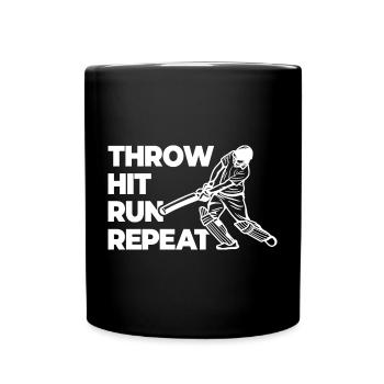 Throwing, hitting, repeating races - Full Colour Mug - black - Front