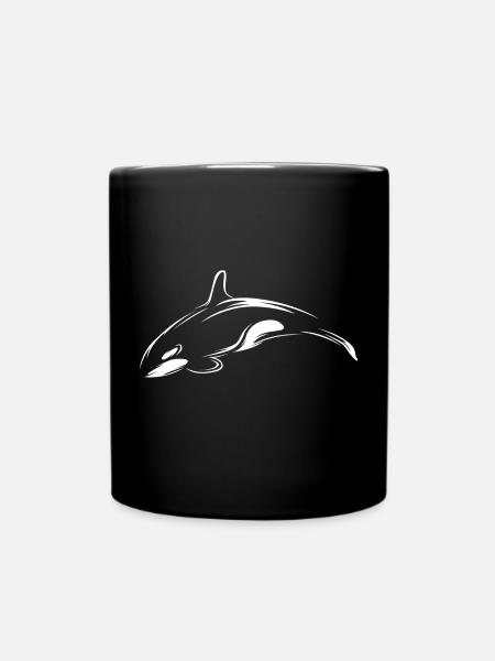 orque, poisson, mer, océan, illustration, Animal - Mug uni - noir