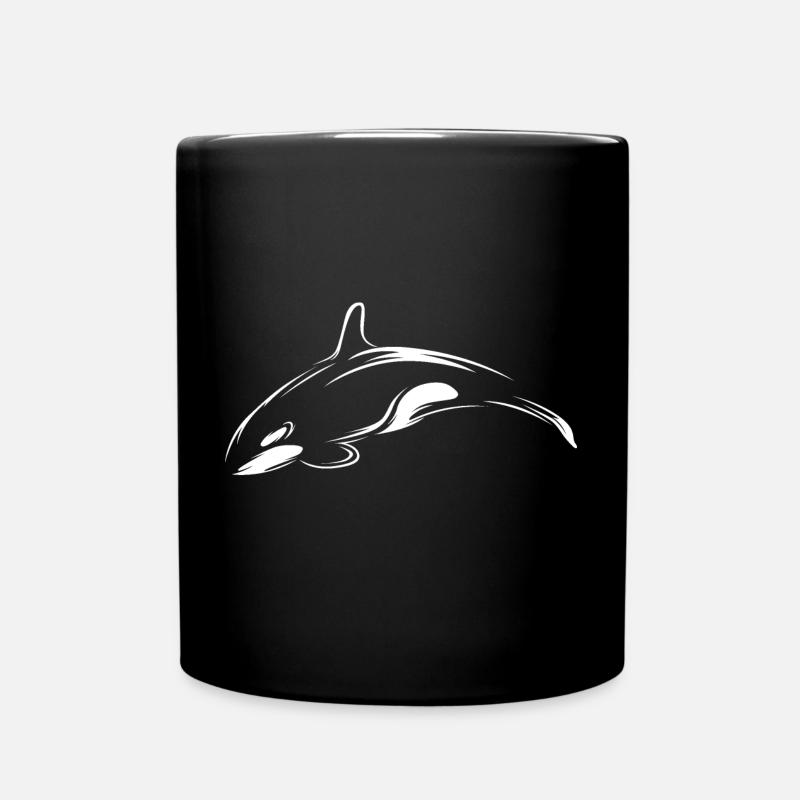 orque, poisson, mer, océan, illustration, Animal - Mug uni - noir