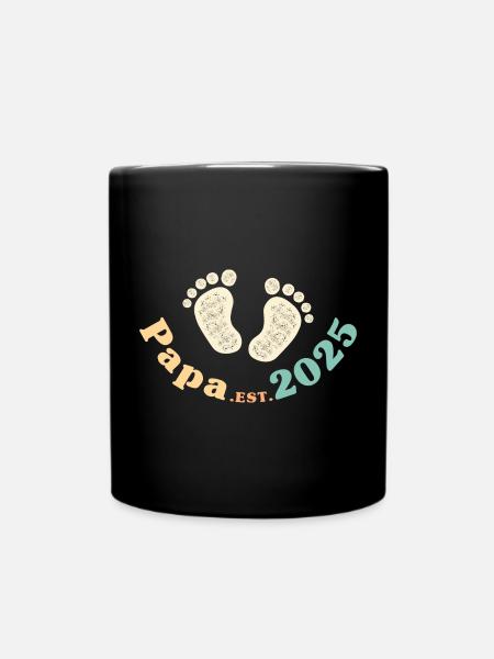 Papa Est 2025 Rétro Je vais être papa - Mug uni - noir