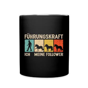 Shetland Pony Führungskraft Pferde Reitsport - Tasse einfarbig - Schwarz - Vorne