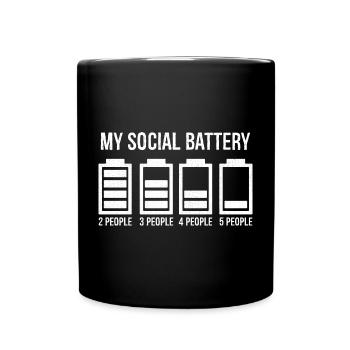 my social battery - Full Colour Mug - black - Front