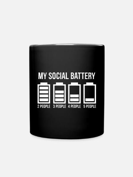 my social battery - Full Colour Mug - black