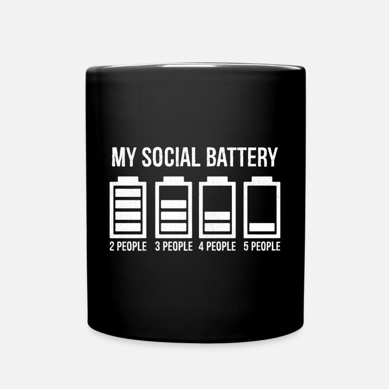 Meine Social-Media-Batterie - Tasse einfarbig - Schwarz