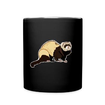 Frettchen - Tasse einfarbig - Schwarz - Vorne
