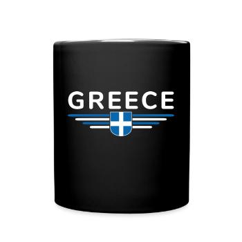 I Love Greece Fan, Design T-Shirt Outfit - Full Colour Mug - black - Front
