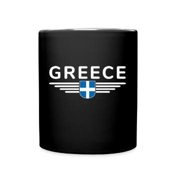 I Love Greece Fan, Design T-Shirt Outfit - Full Colour Mug - black - Front