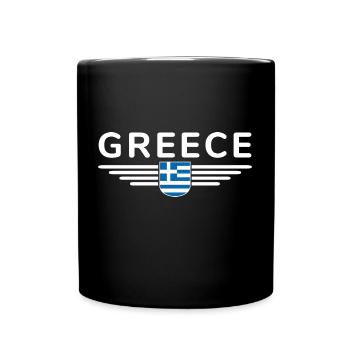 I Love Greece Fan, Design T-Shirt Outfit - Full Colour Mug - black - Front