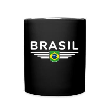 Ich liebe Brasilien Outfit T-Shirt Design Geschenk - Tasse einfarbig - Schwarz - Vorne