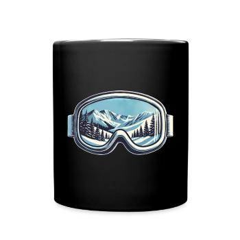 Winter Sports Ski Snowboard Ski Goggles Holidays - Full Colour Mug - black - Front