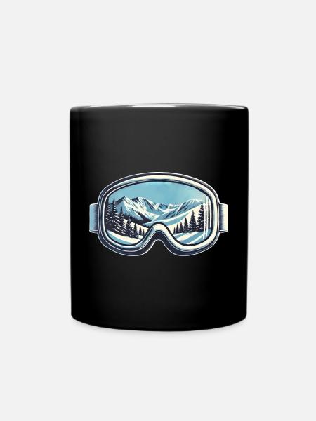 Wintersport Ski Snowboard Skibrille Urlaub - Tasse einfarbig - Schwarz