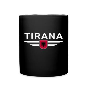 Tirana Design – Herz Albaniens - Tasse einfarbig - Schwarz - Vorne
