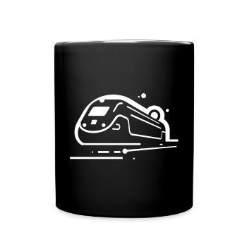 Cartoon Zug - Tasse einfarbig - Schwarz - Vorne