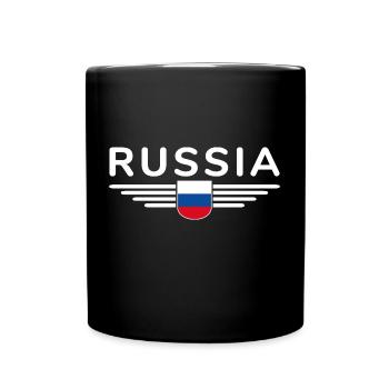 Russland T-Shirt – Stolz und Tradition - Tasse einfarbig - Schwarz - Vorne