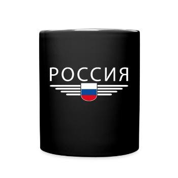 Russland T-Shirt – Stolz und Tradition - Tasse einfarbig - Schwarz - Vorne