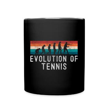 Tennisspieler Sport Netz Vorhand - Tasse einfarbig - Schwarz - Vorne