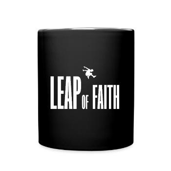 Shirt Leap of Faith weiß - Tasse einfarbig - Schwarz - Vorne