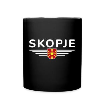 Skopje Design – Für Mazedonien Fans - Tasse einfarbig - Schwarz - Vorne