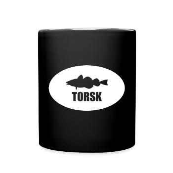 Torsk Cod Outline I Norway Fishing Iceland - Full Colour Mug - black - Front