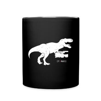 T-Rex Retro Recorder Silhouette - Mug uni - noir - Devant