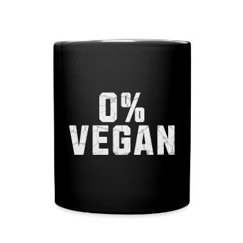 0% Veganer - Tasse einfarbig - Schwarz - Vorne