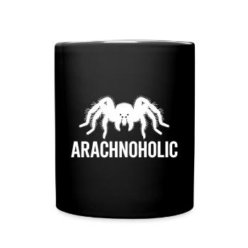 Arachnoholic große haarige Vogelspinne Silhouette - Tasse einfarbig - Schwarz - Vorne