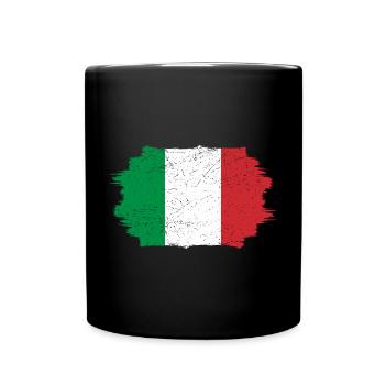 Italian Flag Brush Stroke - Full Colour Mug - black - Front