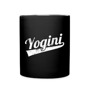 Retro Yogini - Tasse einfarbig - Schwarz - Vorne