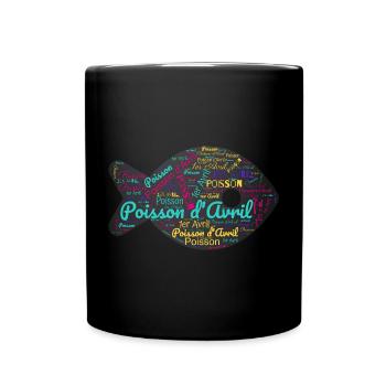 FISH. SARDINE. APRIL FOOL. ANNIVERSARY - Full Colour Mug - black - Front