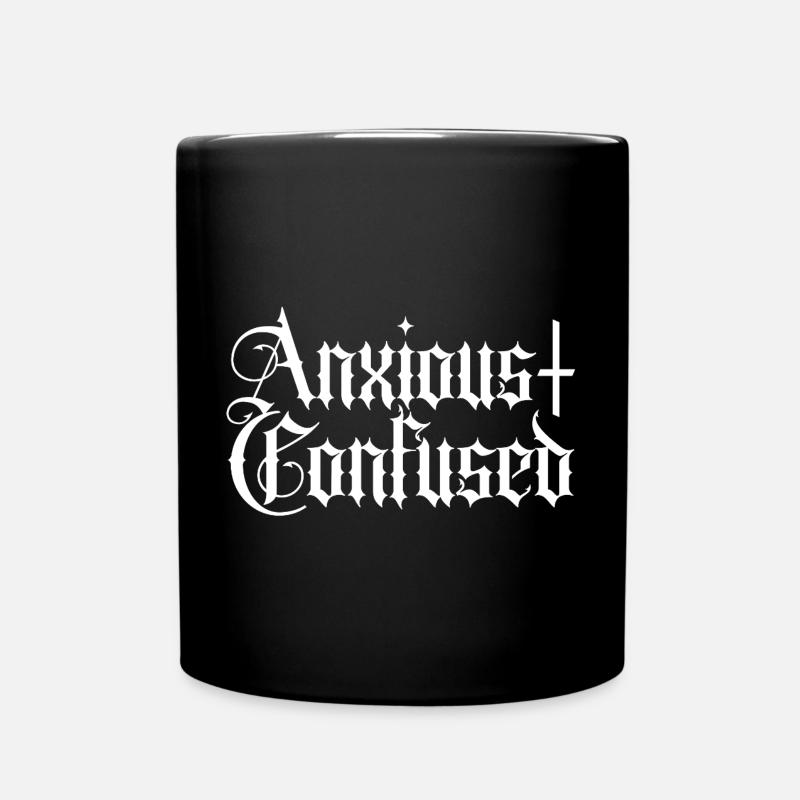 Anxious & Confused - Full Colour Mug - black