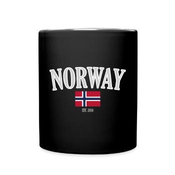 Drapeau de la Norvège avec motif est. 1814 - Mug uni - noir - Devant