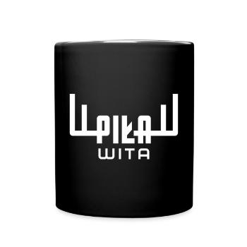 Saw vous souhaite la bienvenue. Logo du cerf de la ville de Piła - Mug uni - noir - Devant