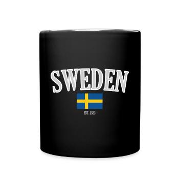 Schweden seit 1523 – Skandinavien Nostalgie - Tasse einfarbig - Schwarz - Vorne
