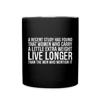 a recent study has found that women who carry a - Full Colour Mug - black - Front