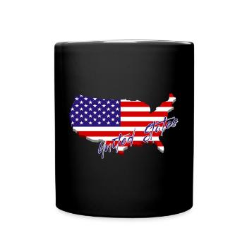Landkarte der Vereinigten Staaten, American Pride - Tasse einfarbig - Schwarz - Vorne