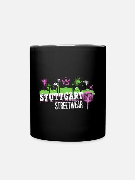 Stuttgart Skyline Ville Allemagne Graffiti Art - Mug uni - noir