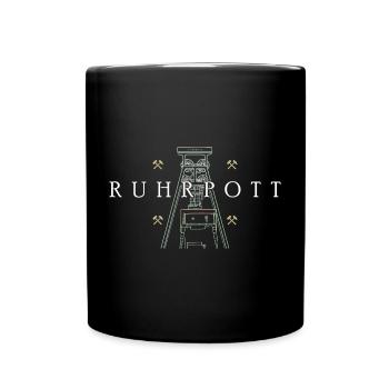 Ruhrpott, hand drawing of the Prosper-Haniel colliery tower - Full Colour Mug - black - Front