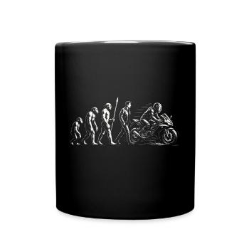 Motorrad Biker Evolution - Tasse einfarbig - Schwarz - Vorne