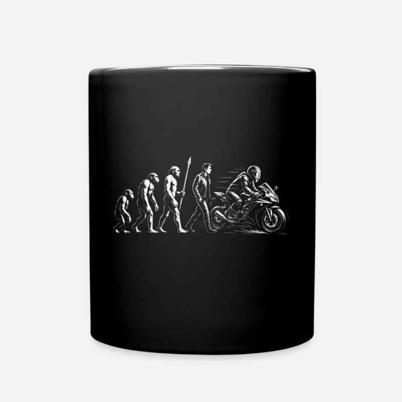 Motorrad Biker Evolution - Tasse einfarbig - Schwarz