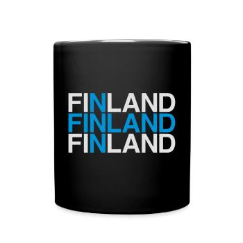 Drapeau de la FINLANDE - Mug uni - noir - Devant