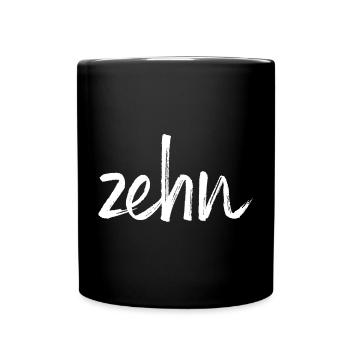 zehn 10 Geburtstag Geschenk Zahl - Tasse einfarbig - Schwarz - Vorne