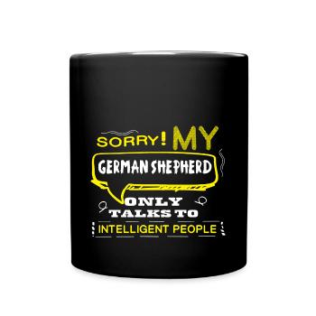 Chemise de berger allemand - Mug uni - noir - Devant