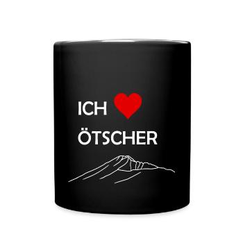 Ötscher, Kalkalpen, Niederösterreich, Berg, Herz - Tasse einfarbig - Schwarz - Vorne
