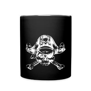 Pirates tête de mort - Mug uni - noir - Devant