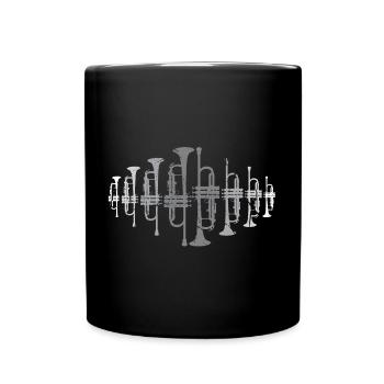 Trompeten Design Instrumente Musik - Tasse einfarbig - Schwarz - Vorne