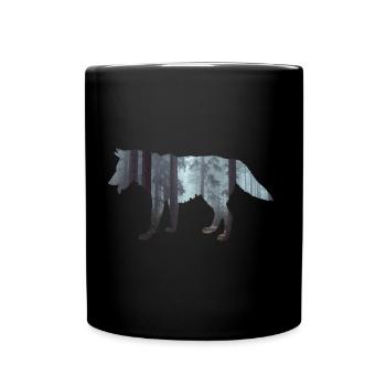 loup - Mug uni - noir - Devant