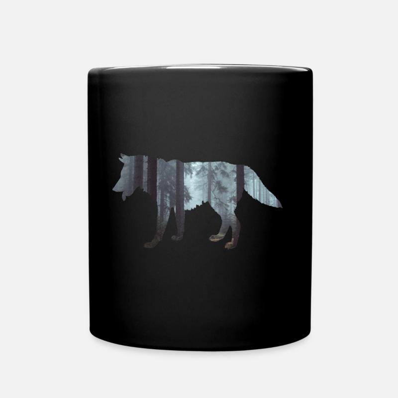 loup - Mug uni - noir