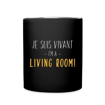 I'm A Living Room - White Yellow - Full Colour Mug - black - Front