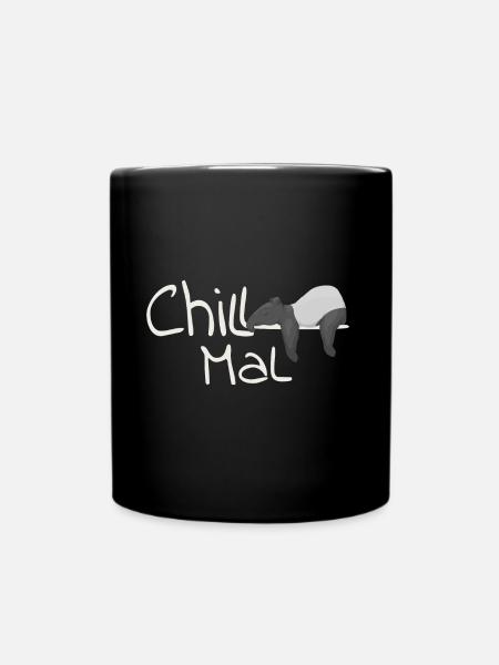 Chill Mal Tapir Gemütlich Abhängen Lässig Geschenk - Tasse einfarbig - Schwarz
