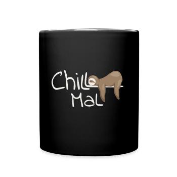Chill Time Sloth Cool Casual Chiller Gift - Full Colour Mug - black - Front